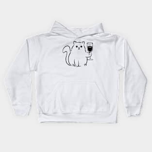 Wine Time with Cat Kids Hoodie